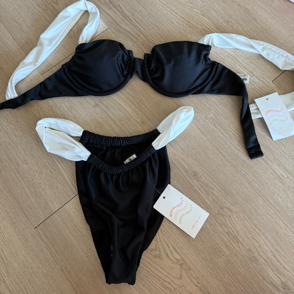 Dippin' Daisy's Black and White Bikini Set